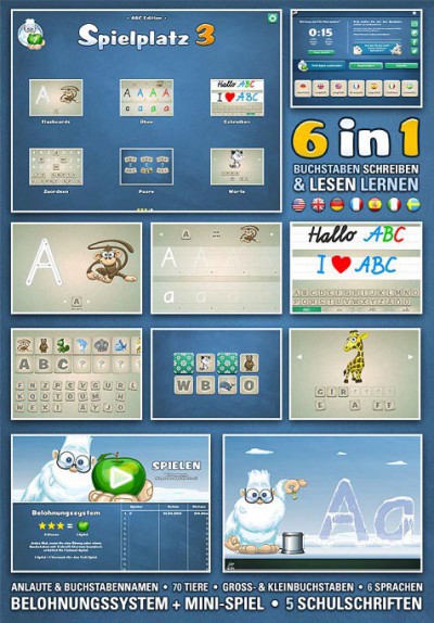 App Spielplatz 3 - ABC Edition: Beliebte Buchstaben-Lern-App für Kinder jetzt für iOS, OSX und Android verfügbar