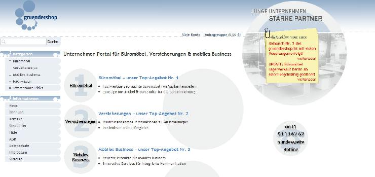 gruendershop.de präsentiert neue Web-Oberfläche